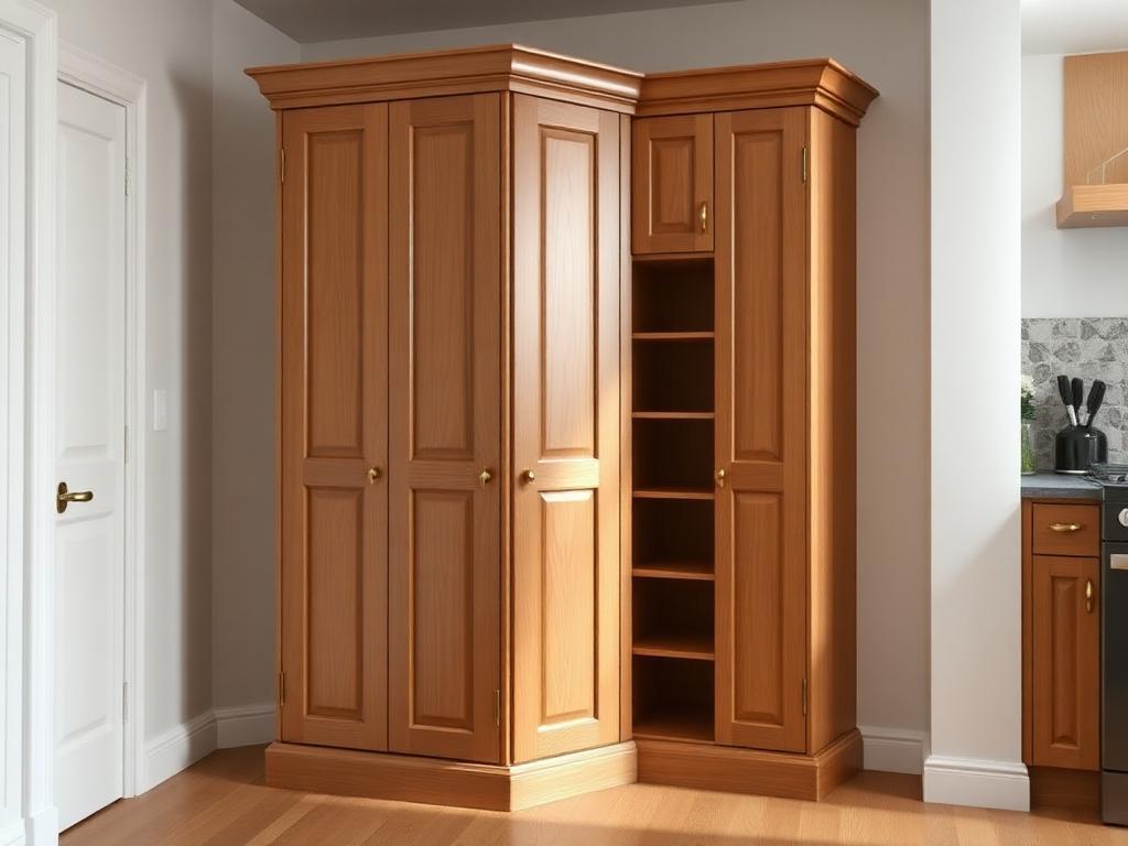 Corner Storage Cabinet Apartment Plan Corner storage cabinet woodworking plan for apartment kitchen