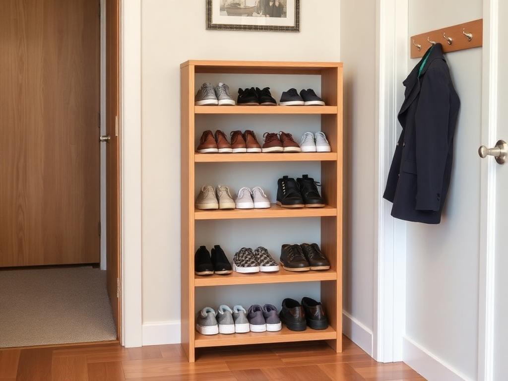 Modular Shoe Rack Apartment Plan Modular shoe rack woodworking plan for apartment entryway