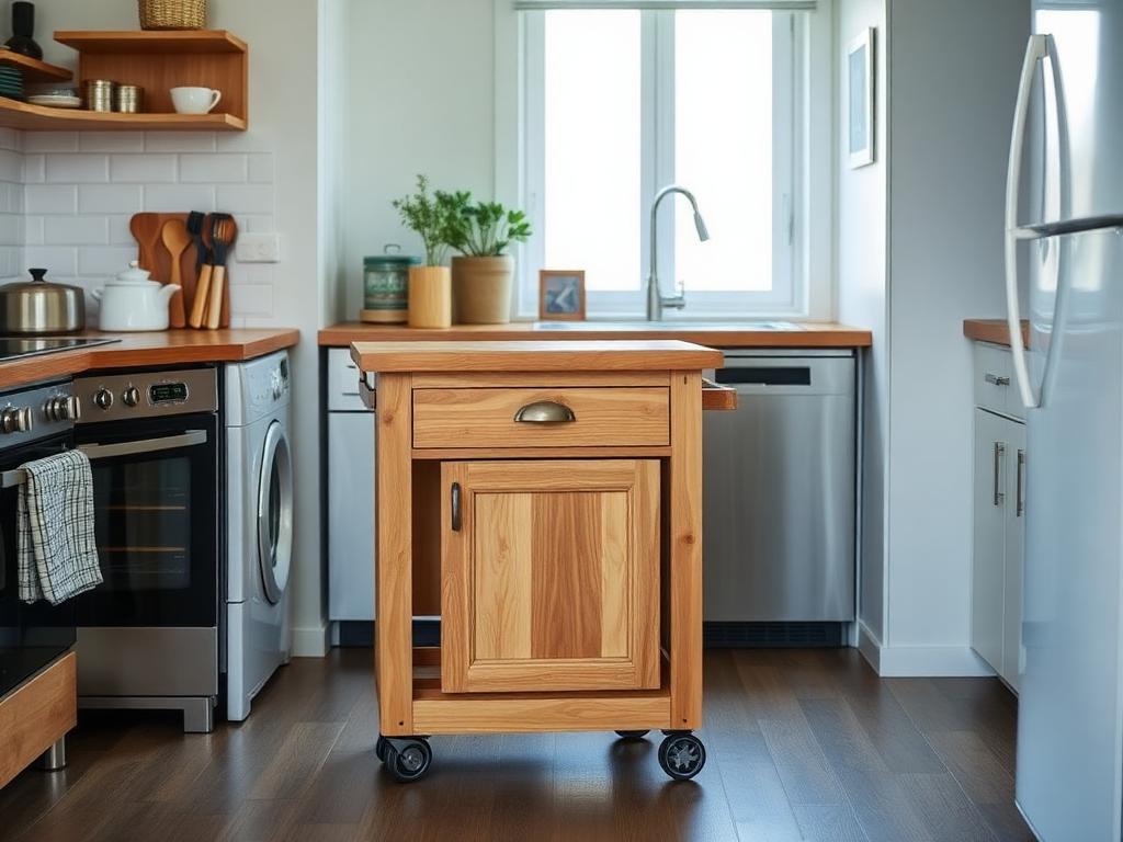 Tiny Kitchen Island DIY Plan Tiny kitchen island DIY woodworking project for apartments