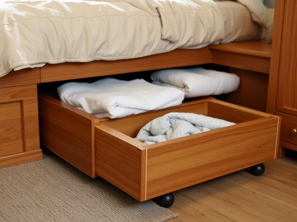 Under Bed Storage Woodworking Plan Under bed storage woodworking project for small apartment